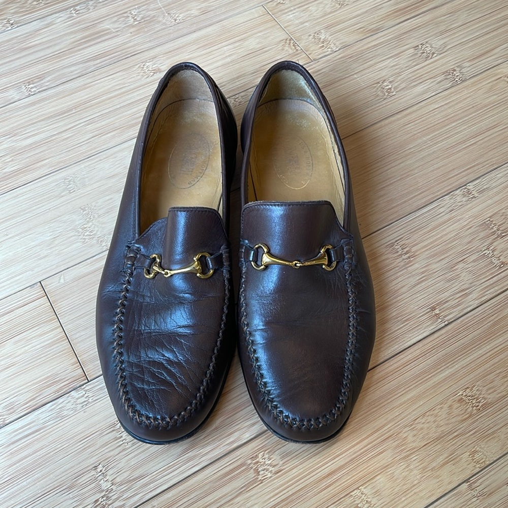 Maus & Hoffman Men's Loafers Size 11 M Brown Leather Slip On Dress Shoes Spain